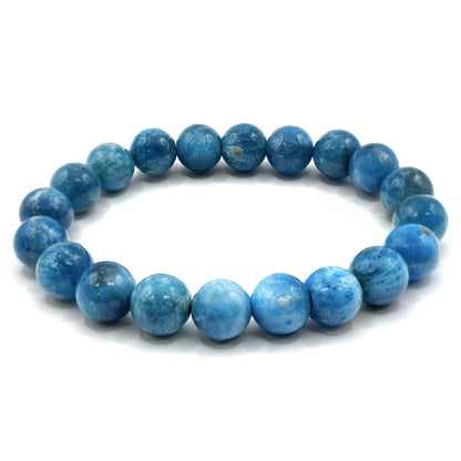 10mm Apatite Gemstone Bracelet Unisex Handmade Stretch Beaded Jewelry