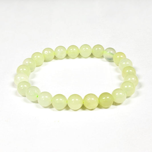 Serpentine Gemstone 8mm Round Bead Unisex Stretch Bracelet - Gem Avenue
