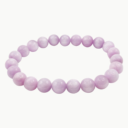 8mm Kunzite Unisex Beaded Stretch Bracelet - Gem Avenue