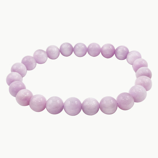 8mm Kunzite Unisex Beaded Stretch Bracelet - Gem Avenue