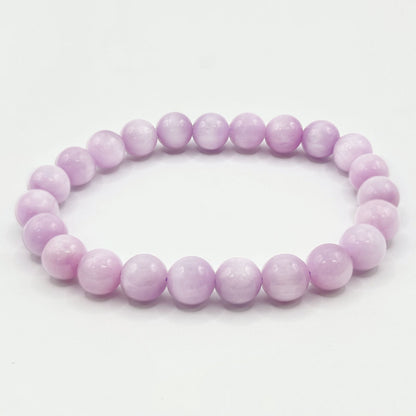 8mm Kunzite Unisex Beaded Stretch Bracelet - Gem Avenue
