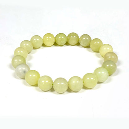 10mm Jade Gemstone Round Bead Unisex Handmade Stretch Bracelet - Gem Avenue