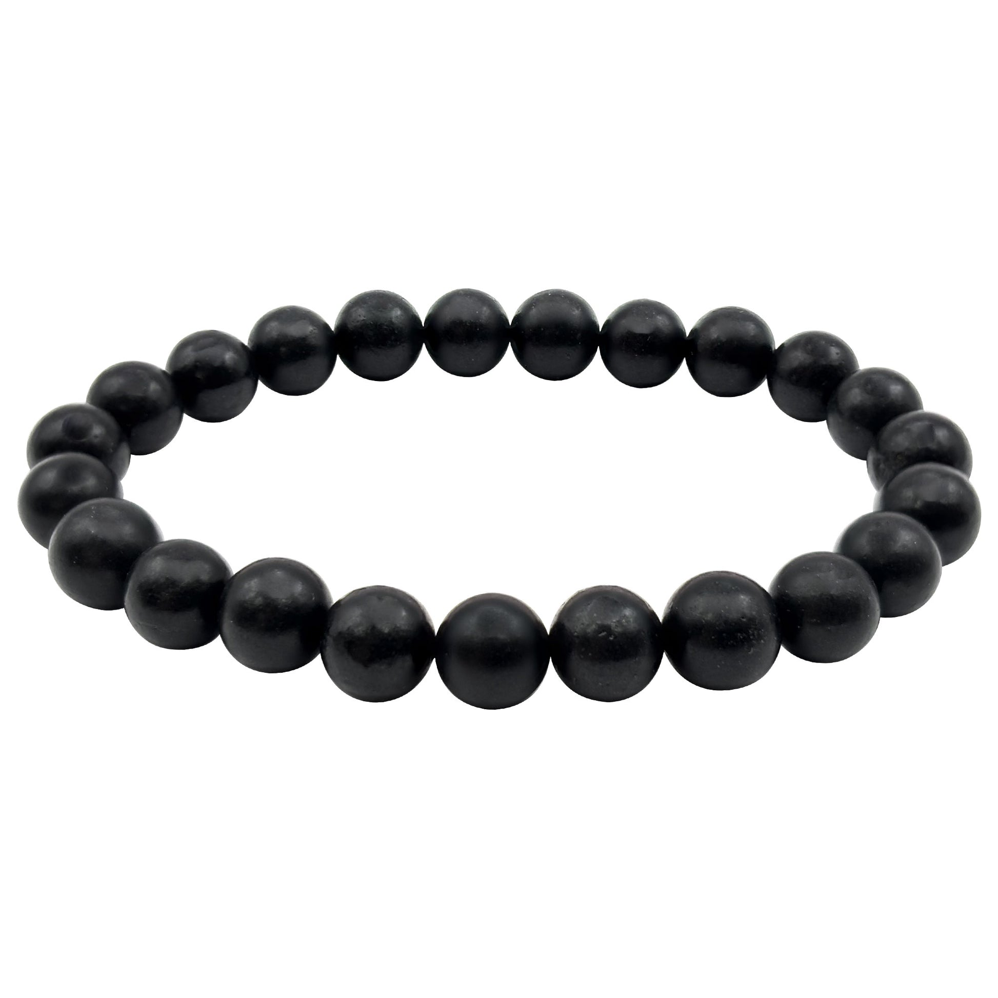 Shungite 8mm Round Bead Stretch Bracelet - Gem Avenue Retail