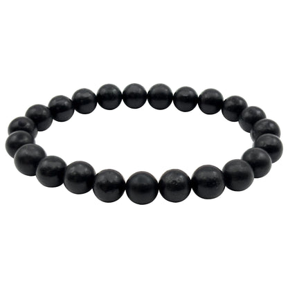 Shungite 8mm Round Bead Stretch Bracelet - Gem Avenue Retail