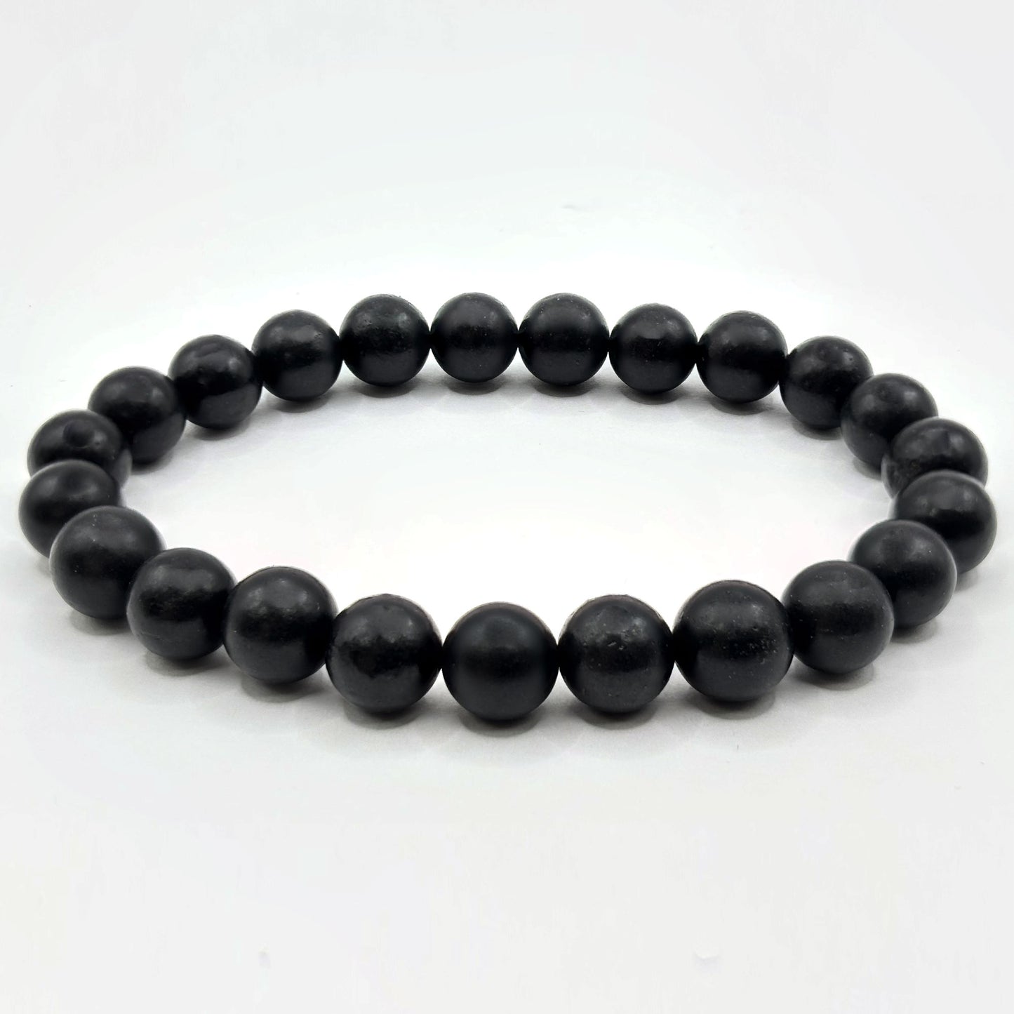Shungite 8mm Round Bead Stretch Bracelet - Gem Avenue Retail