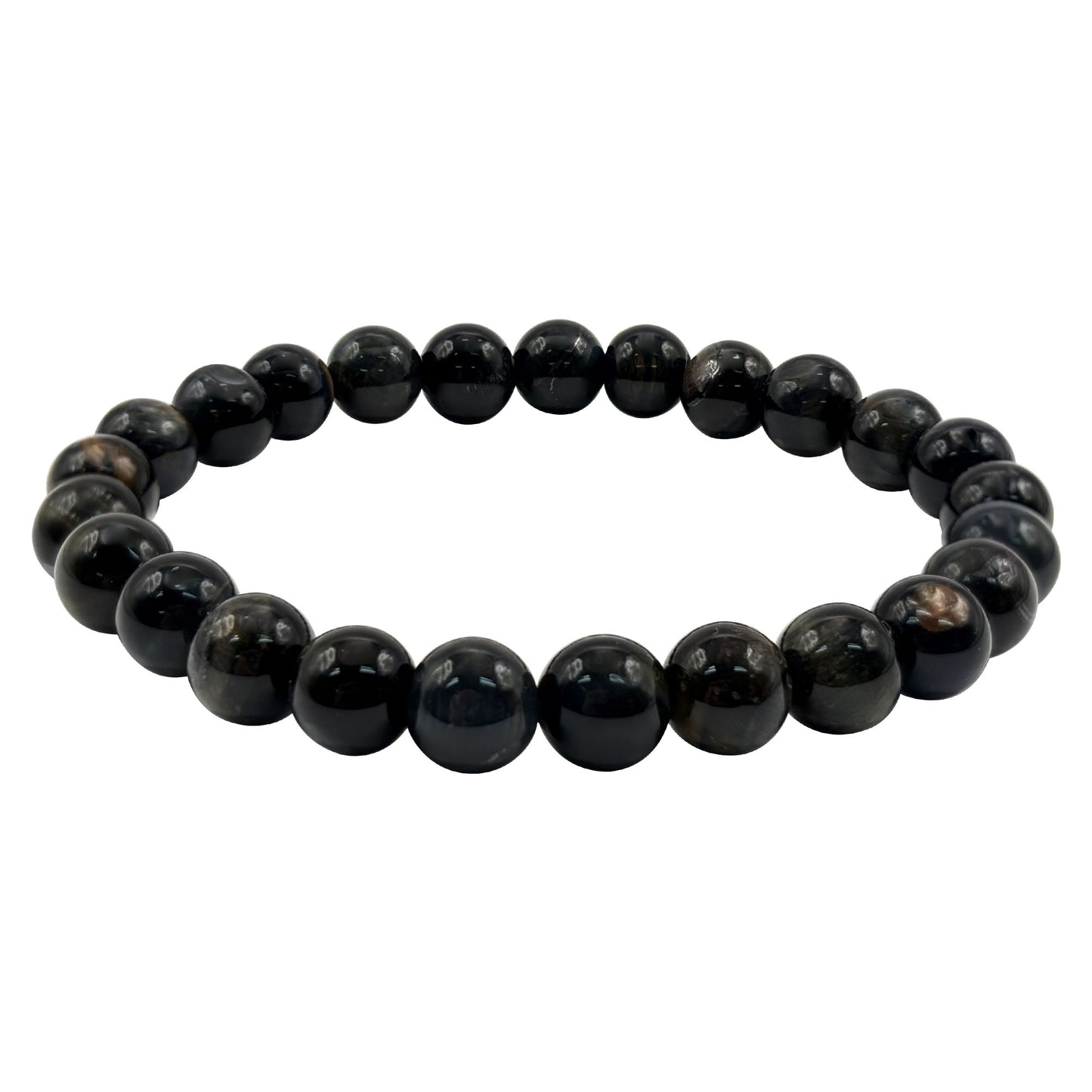 Blue Tiger Eye 8mm Round Bead Stretch Bracelet - Gem Avenue Retail