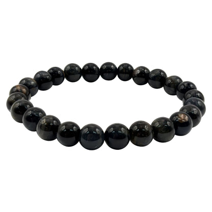 Blue Tiger Eye 8mm Round Bead Stretch Bracelet - Gem Avenue Retail