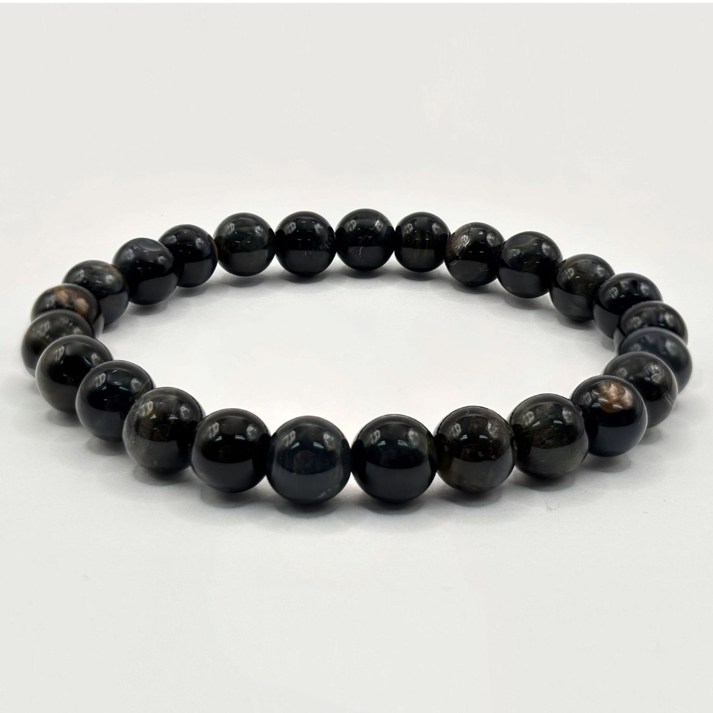 Blue Tiger Eye 8mm Round Bead Stretch Bracelet - Gem Avenue Retail