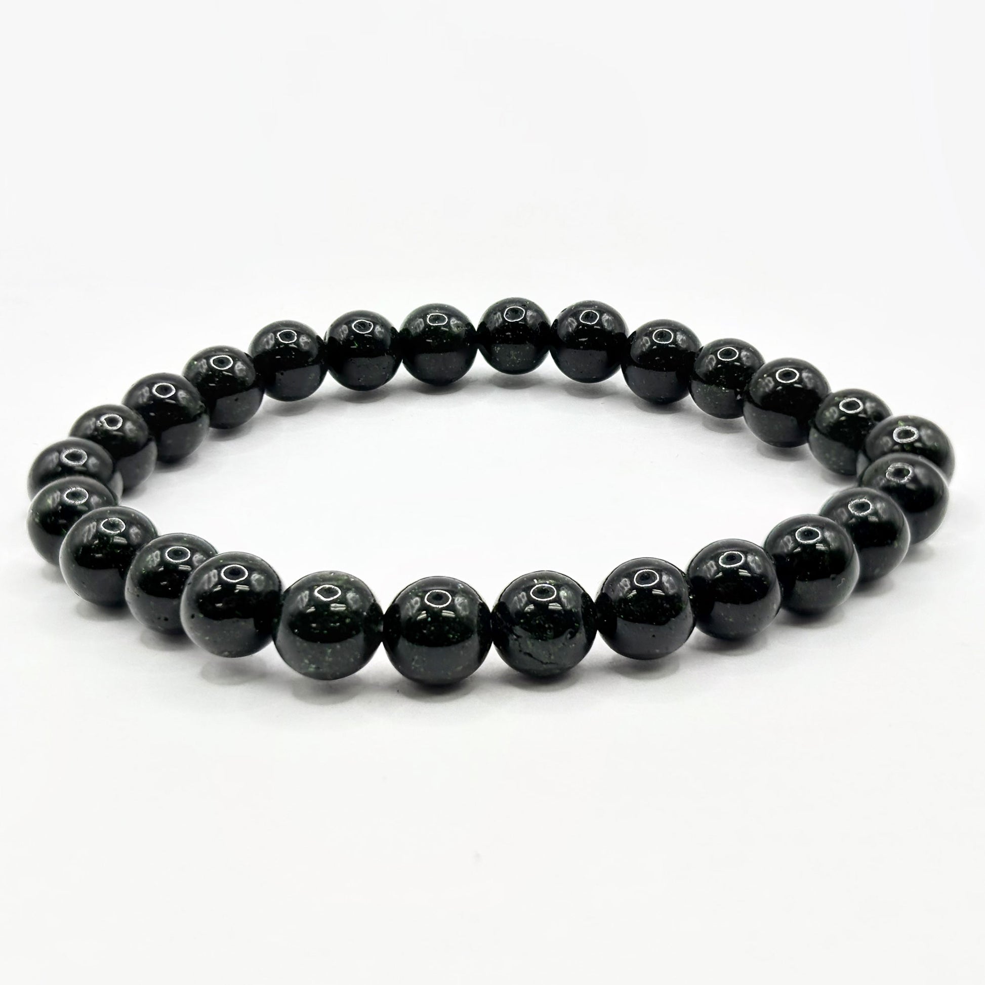 Green Goldstone Bead Stretch Bracelet - Gem Avenue