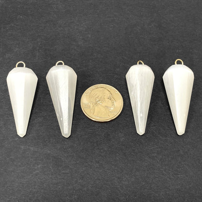 Selenite Faceted Cone Pendants Wholesale - Gem Avenue
