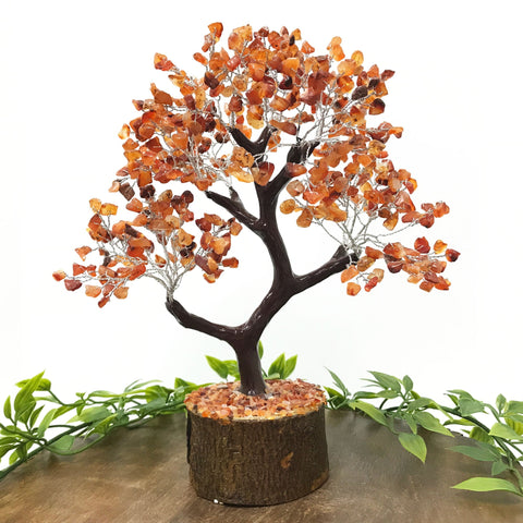 Natural Carnelian Crystal Gemstone Tree with 500 Beads