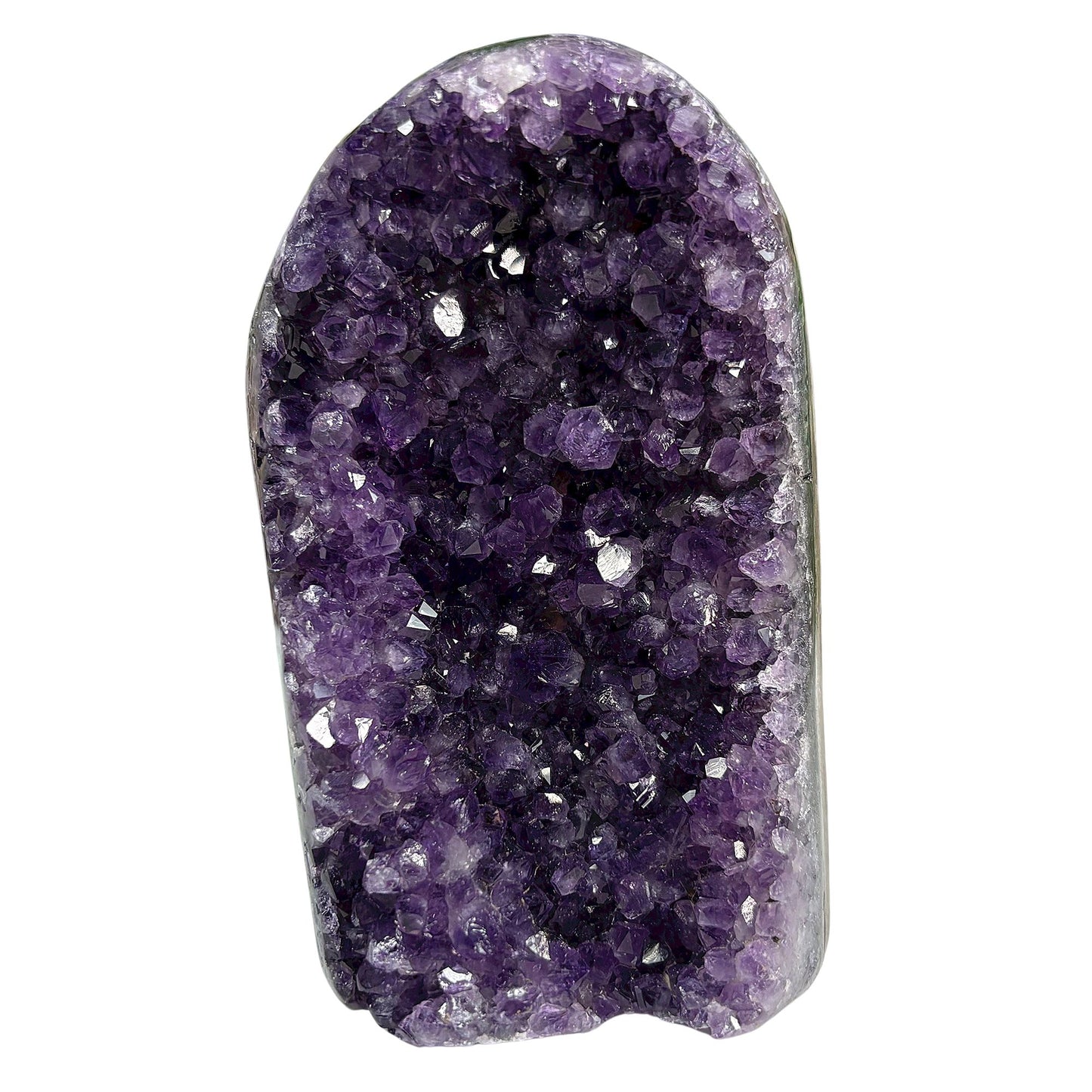 Natural Deep Purple Amethyst Cut Base Geode Crystal Cluster for Home Decor, Healing Stone, Display Piece 10-0137
