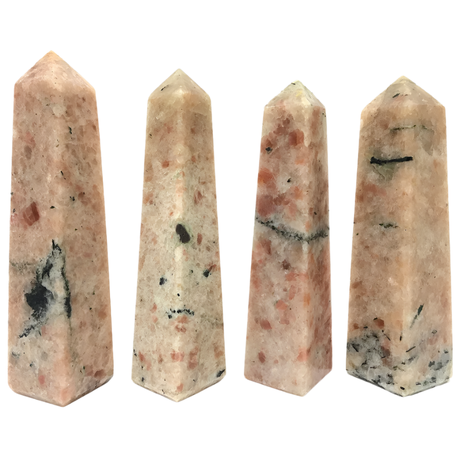 Natural Polished Sunstone Obelisk Tower Point for Decorative Display, Home or Office Accent - 12-0135