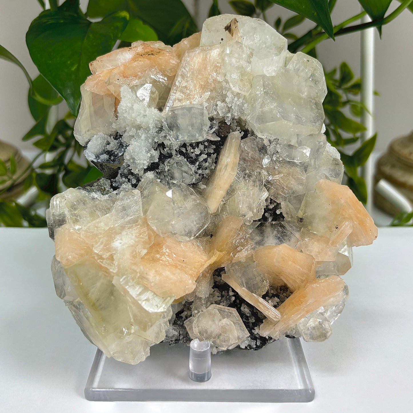 Stunning Natural Apophyllite Chalcedony Heulandite Mineral Specimen, Unique Crystal Cluster for Collectors or Decor
