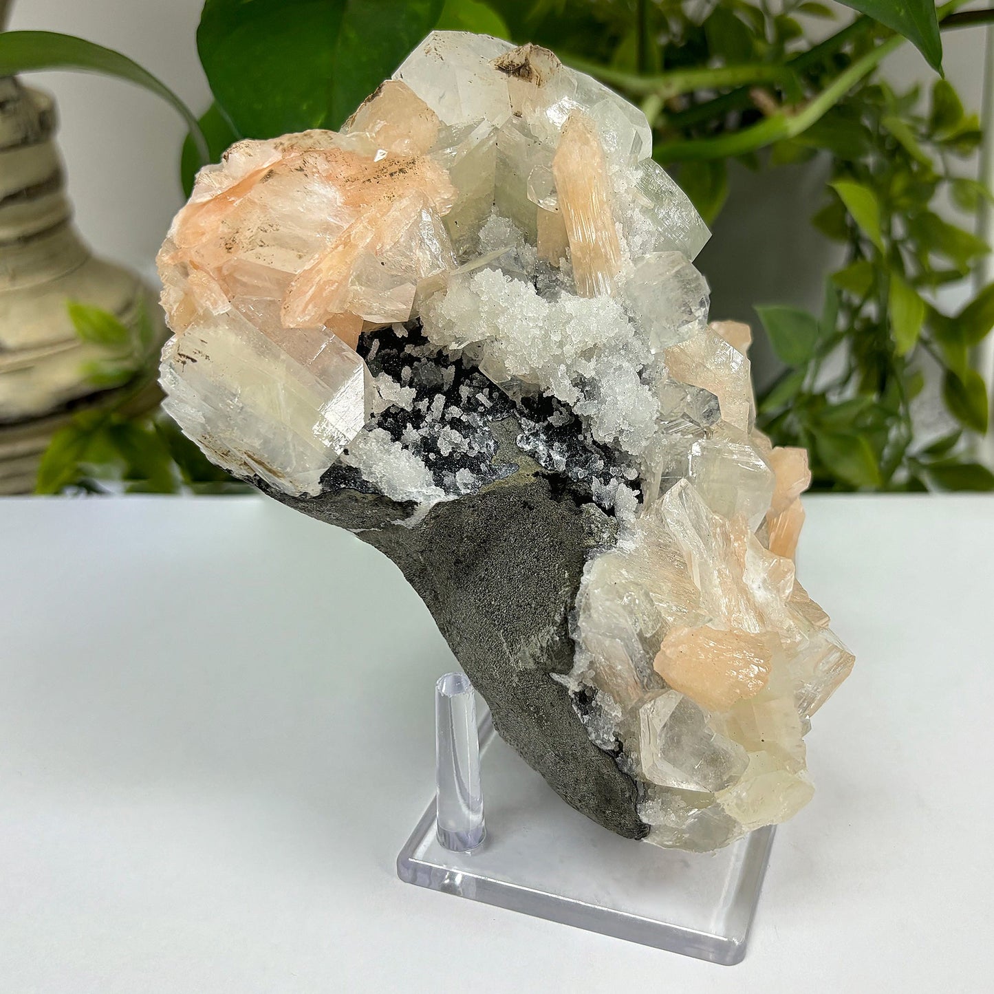 Stunning Natural Apophyllite Chalcedony Heulandite Mineral Specimen, Unique Crystal Cluster for Collectors or Decor