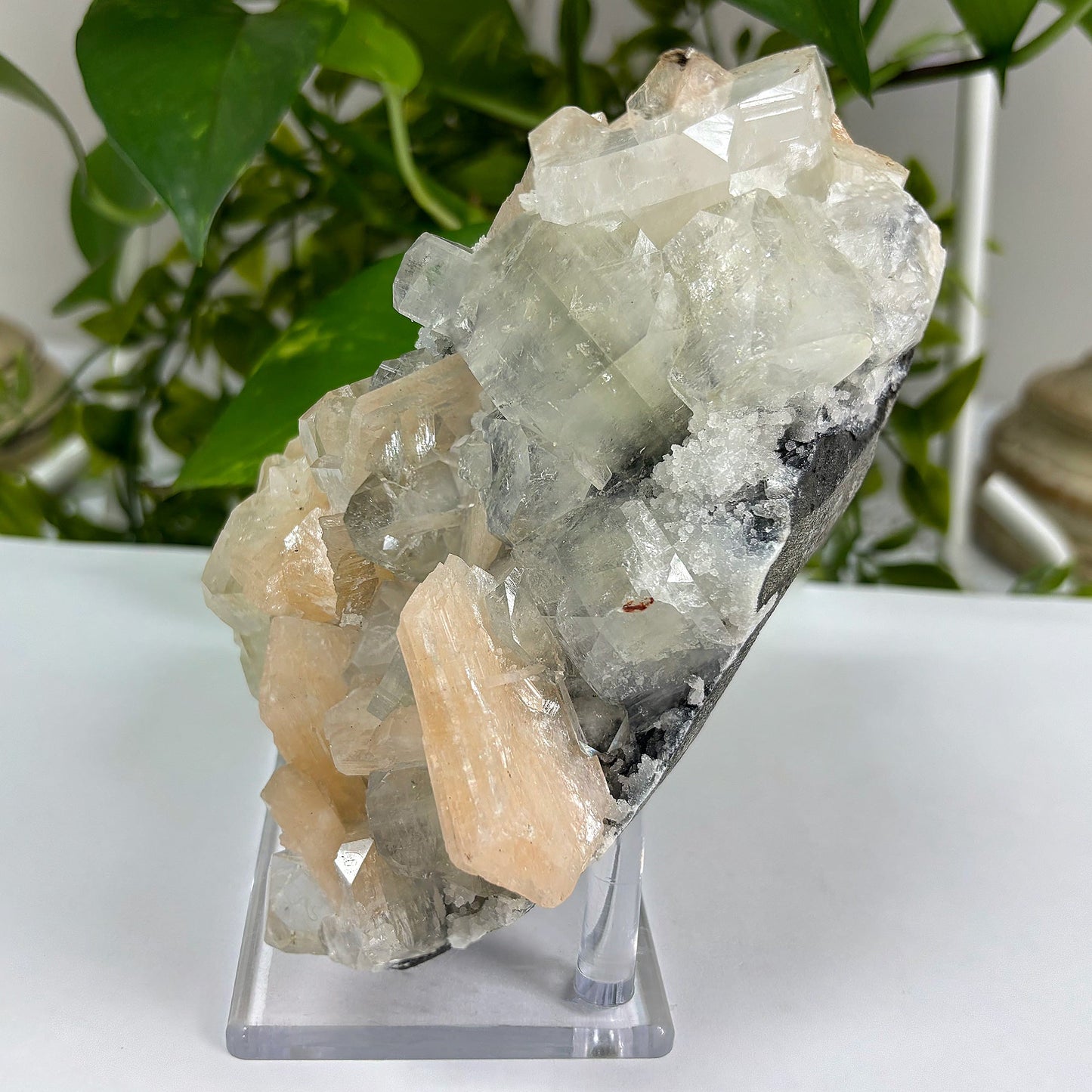 Stunning Natural Apophyllite Chalcedony Heulandite Mineral Specimen, Unique Crystal Cluster for Collectors or Decor