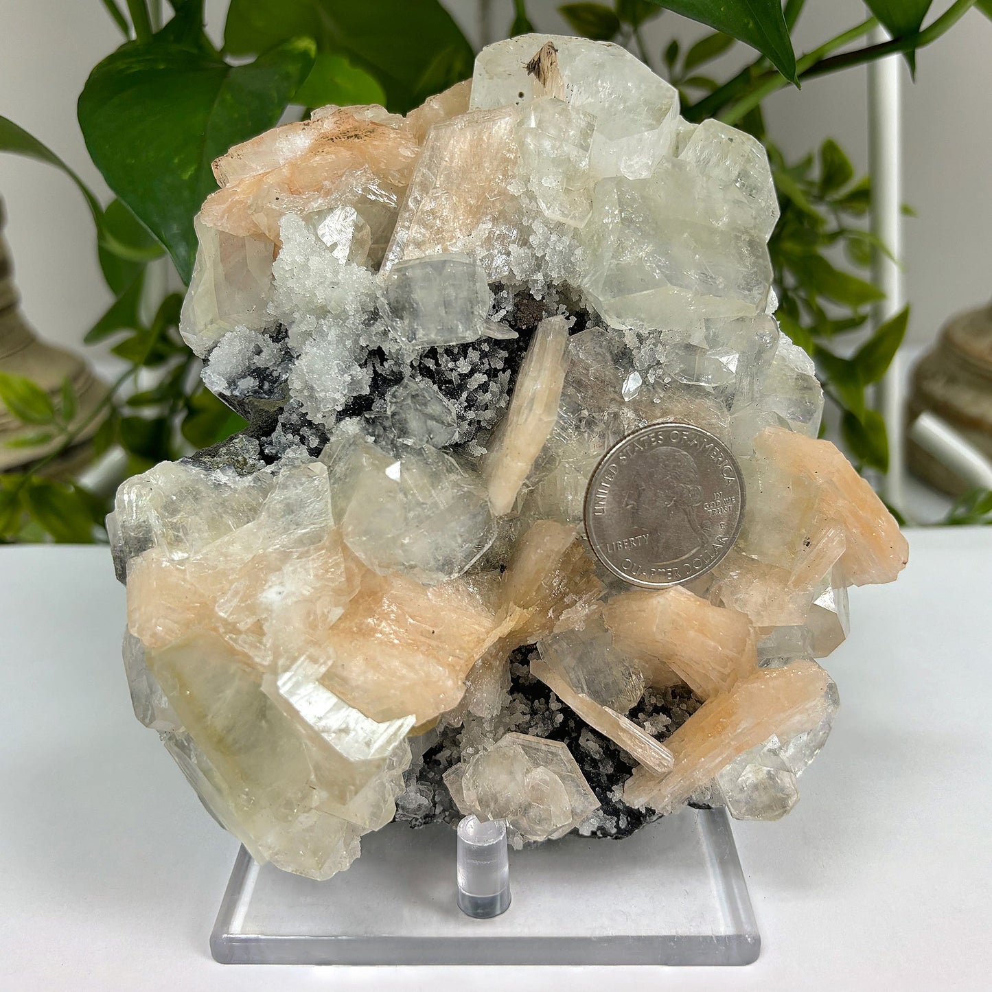 Stunning Natural Apophyllite Chalcedony Heulandite Mineral Specimen, Unique Crystal Cluster for Collectors or Decor