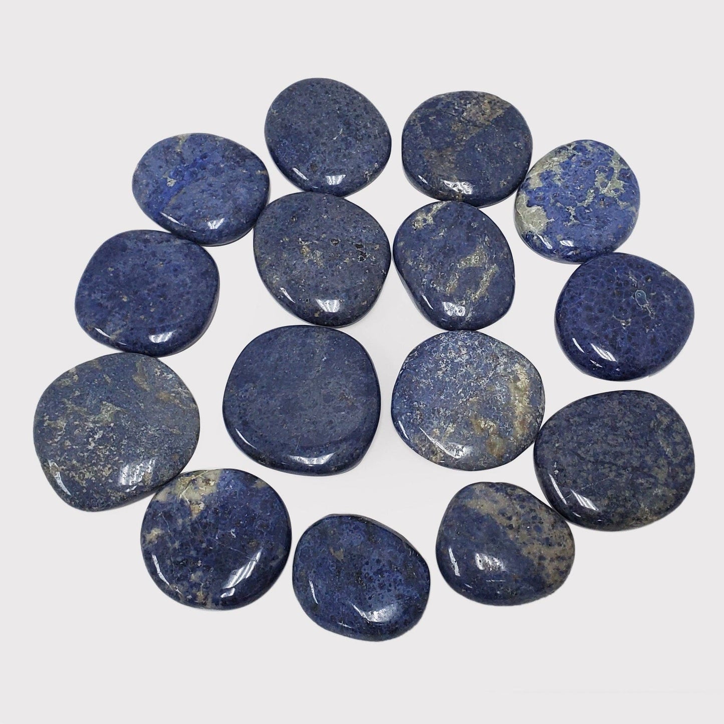 Dumortierite Worry Stone Thumb Indent Wholesale - Gem Avenue