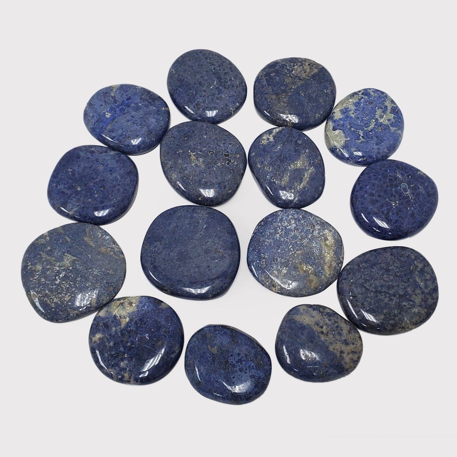 Dumortierite Worry Stone Thumb Indent Wholesale - Gem Avenue