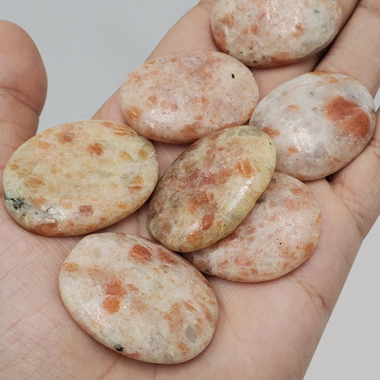 Sunstone Worry Stone with Thumb Indent Wholesale - Gem Avenue