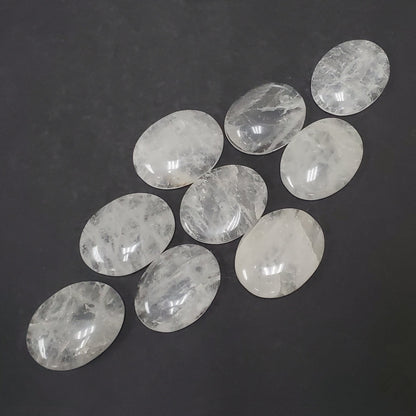 Clear Quartz Worry Stone with Thumb Indent Wholesale - Gem Avenue