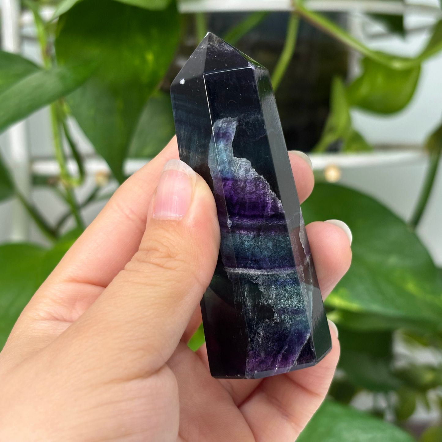 Polished Fluorite Crystal Self Standing Tower - RPO314