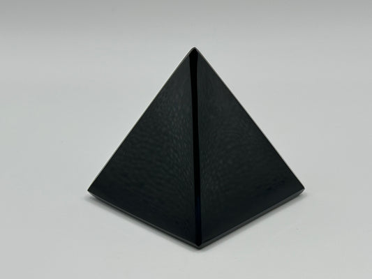 Natural 1.75" Black Obsidian Hand-Carved Pyramid Crystal Gemstone for Healing & Home Decor -RSH301