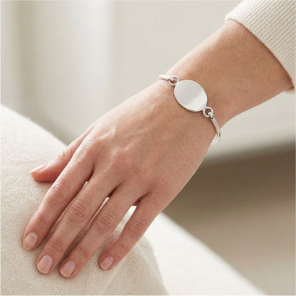 Engravable Sterling Silver Bangle Bracelet 3mm Personalized Minimalist Jewelry Gift for Women
