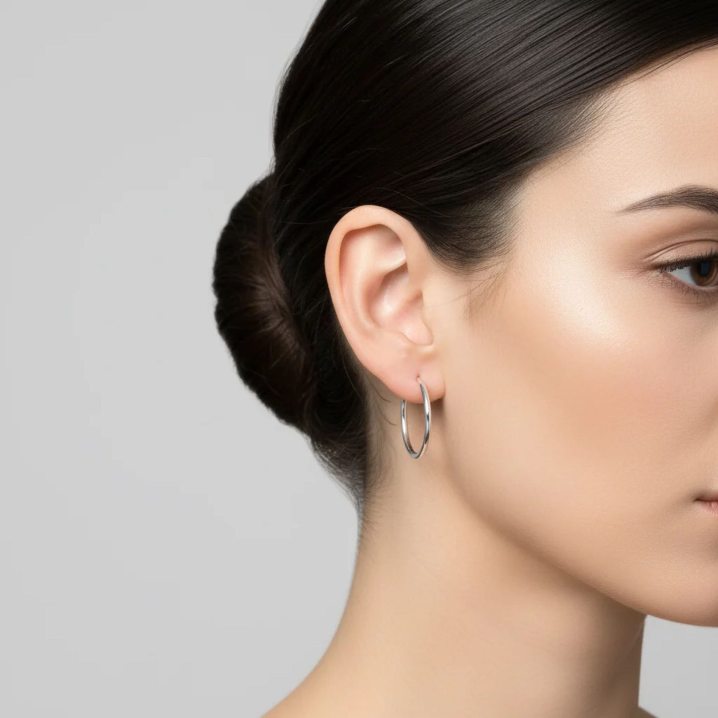 .925 Sterling Silver Hoop Earrings 2mm / 3mm Tube Round Hoops for Women