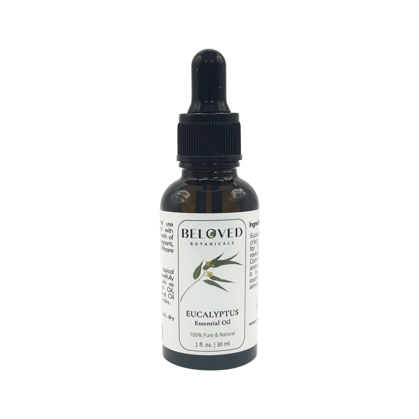 Beloved Botanicals Eucalyptus Essential Oil 30ml (1 Fl Oz) 100% Pure & Natural Aromatherapy Oil for Diffuser, Massage, Humidifier, Spa & DIY Blends  Eucalyptus globulus