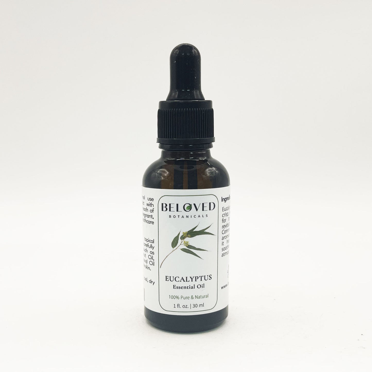 Beloved Botanicals Eucalyptus Essential Oil 30ml (1 Fl Oz) 100% Pure & Natural Aromatherapy Oil for Diffuser, Massage, Humidifier, Spa & DIY Blends  Eucalyptus globulus