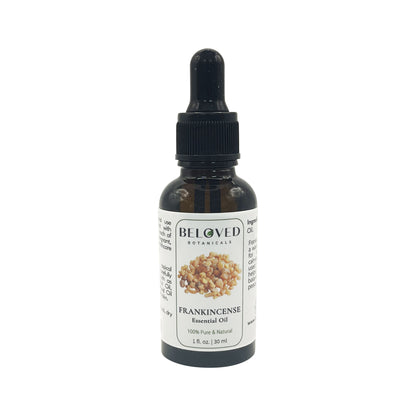 Beloved Botanicals Frankincense Essential Oil 30ml (1 Fl Oz) 100% Pure & Natural Boswellia Serrata Oil for Aromatherapy, Diffuser, Massage, Relaxation, Skin Care & Home Fragrance