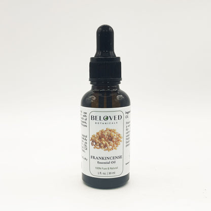 Beloved Botanicals Frankincense Essential Oil 30ml (1 Fl Oz) 100% Pure & Natural Boswellia Serrata Oil for Aromatherapy, Diffuser, Massage, Relaxation, Skin Care & Home Fragrance