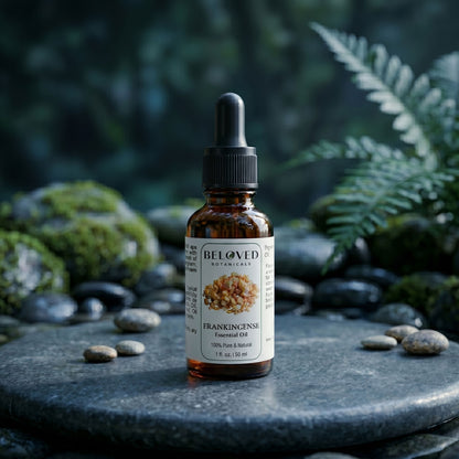 Beloved Botanicals Frankincense Essential Oil 30ml (1 Fl Oz) 100% Pure & Natural Boswellia Serrata Oil for Aromatherapy, Diffuser, Massage, Relaxation, Skin Care & Home Fragrance