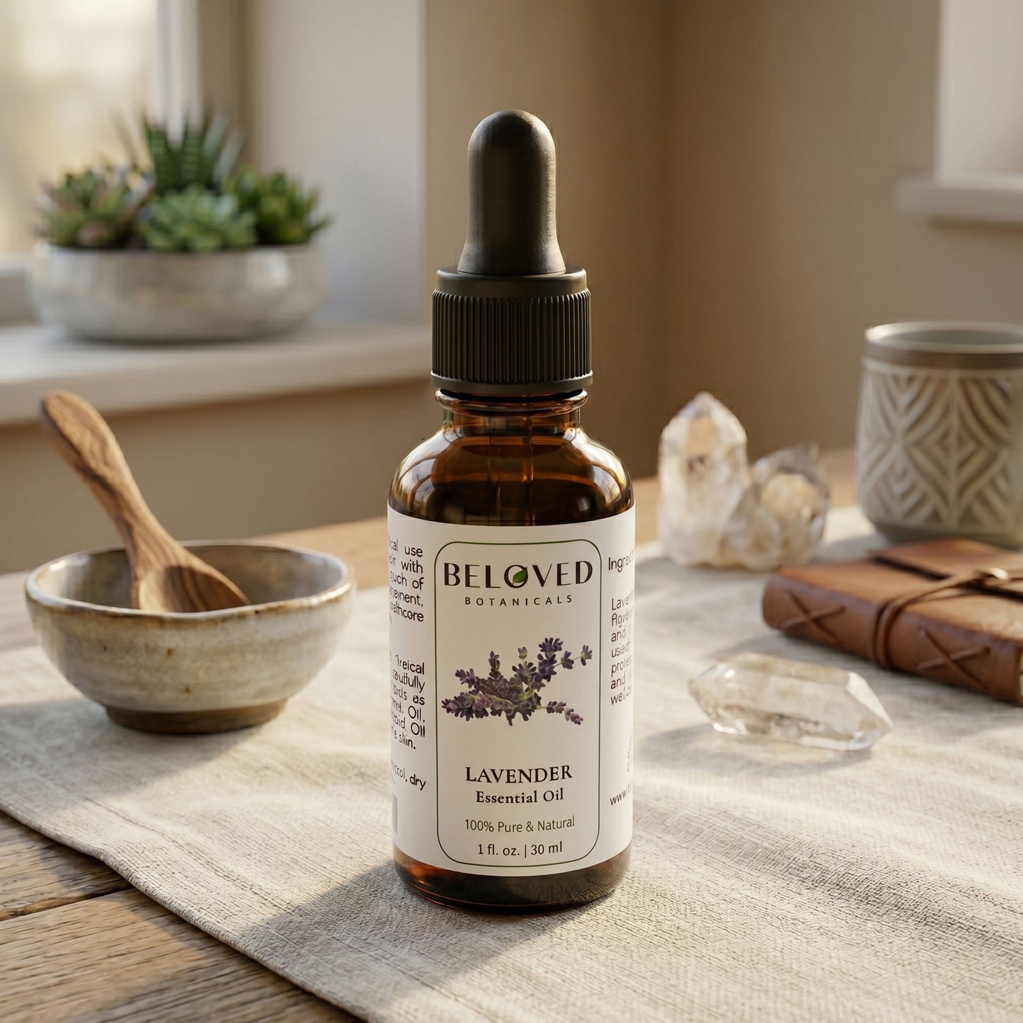 Beloved Botanicals Lavender Essential Oil 30ml (1 Fl Oz) 100% Pure & Natural Aromatherapy Oil for Diffuser, Massage, Relaxation, Home Fragrance & Skincare Use