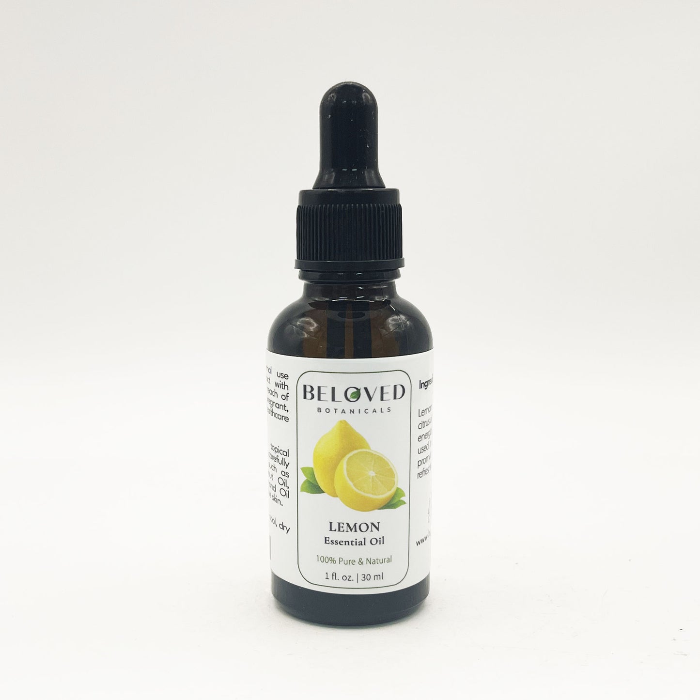 Beloved Botanicals Lemon Essential Oil 30ml (1 Fl Oz) 100% Pure & Natural Citrus Limon Oil for Aromatherapy, Diffuser, Massage, Home Fragrance, Skin Care & DIY Blends