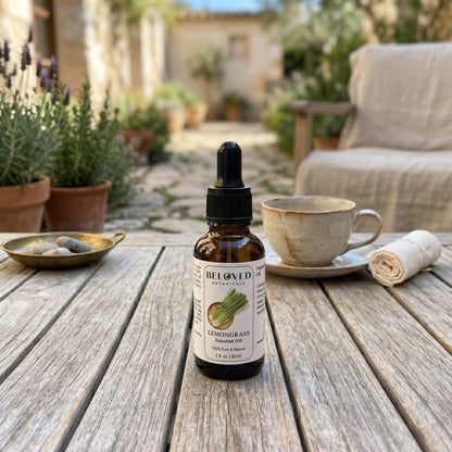 Beloved Botanicals Lemongrass Essential Oil 30ml (1 Fl Oz) 100% Pure & Natural Cymbopogon Flexuosus Oil for Aromatherapy, Diffuser, Massage, Home Fragrance & DIY Blends