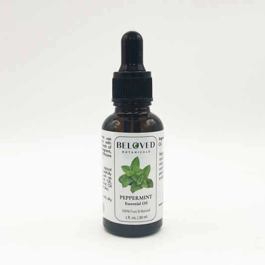 Beloved Botanicals Peppermint Essential Oil 30ml (1 Fl Oz) 100% Pure & Natural Mentha Piperita Oil for Aromatherapy, Diffuser, Massage, Home Fragrance & DIY Blends