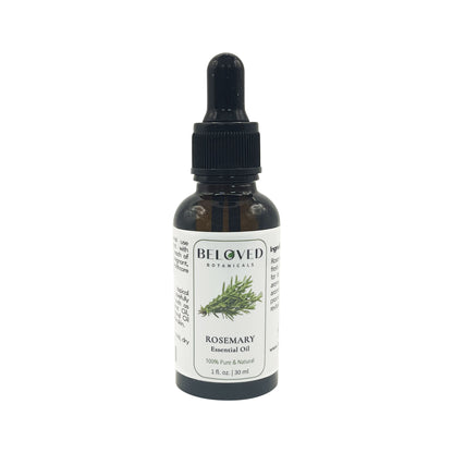 Beloved Botanicals Rosemary Essential Oil 30ml (1 Fl Oz) 100% Pure & Natural Rosmarinus Officinalis Oil for Aromatherapy, Diffuser, Massage, Home Fragrance & DIY Blends