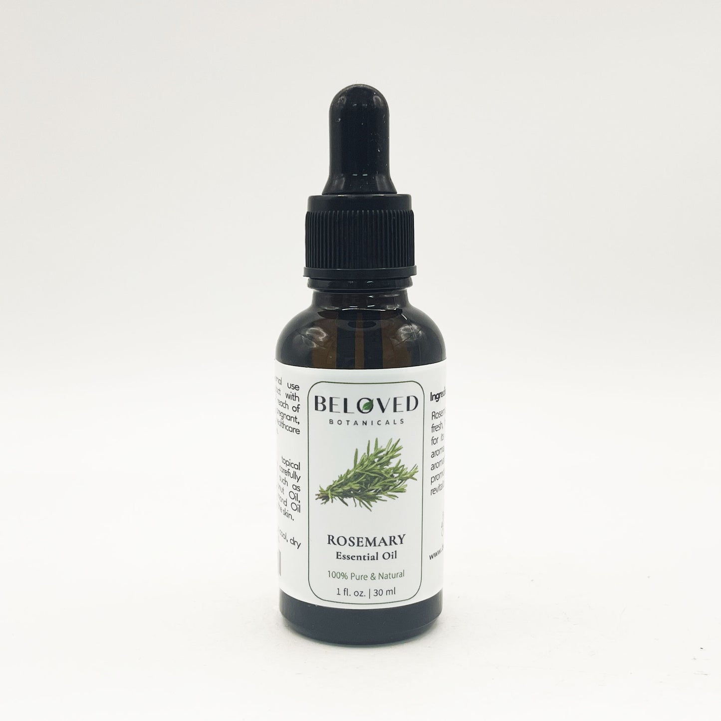 Beloved Botanicals Rosemary Essential Oil 30ml (1 Fl Oz) 100% Pure & Natural Rosmarinus Officinalis Oil for Aromatherapy, Diffuser, Massage, Home Fragrance & DIY Blends