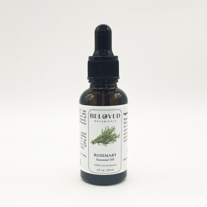 Beloved Botanicals Rosemary Essential Oil 30ml (1 Fl Oz) 100% Pure & Natural Rosmarinus Officinalis Oil for Aromatherapy, Diffuser, Massage, Home Fragrance & DIY Blends