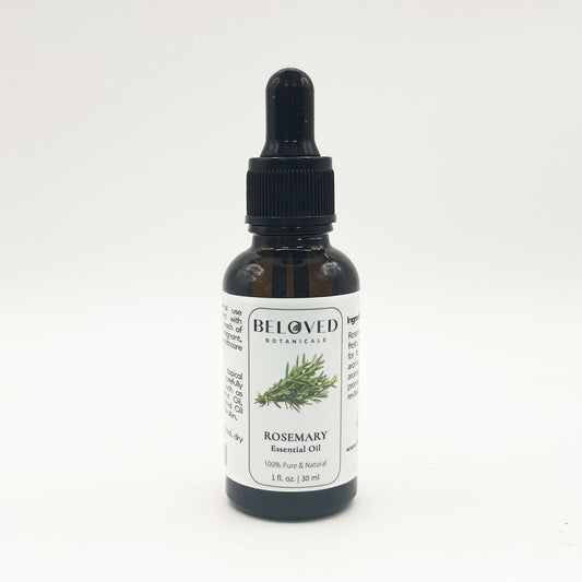 Beloved Botanicals Rosemary Essential Oil 30ml (1 Fl Oz) 100% Pure & Natural Rosmarinus Officinalis Oil for Aromatherapy, Diffuser, Massage, Home Fragrance & DIY Blends
