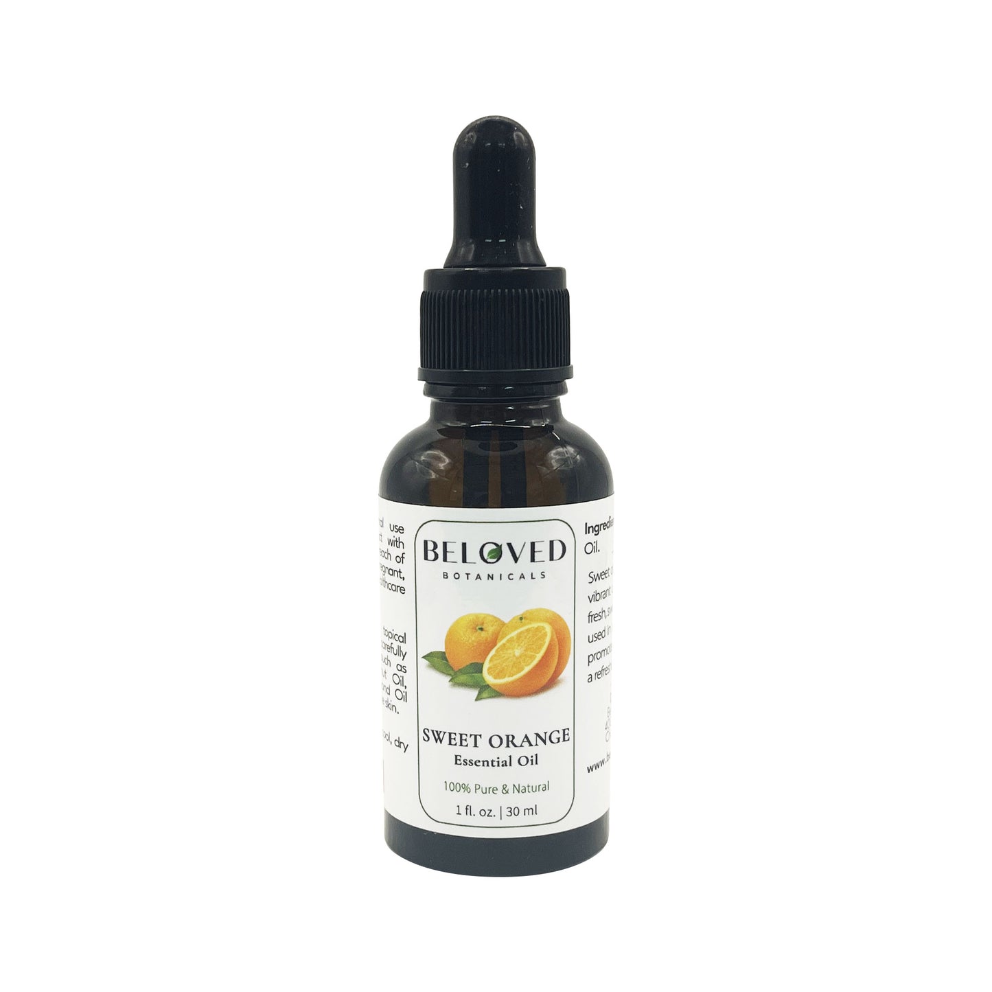 Beloved Botanicals Sweet Orange Essential Oil 30ml (1 Fl Oz) 100% Pure & Natural Citrus sinensis Oil for Aromatherapy, Diffusers, Massage, DIY Skincare, Soap & Candle Making, Fresh Citrus Aroma