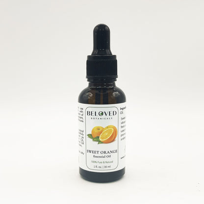 Beloved Botanicals Sweet Orange Essential Oil 30ml (1 Fl Oz) 100% Pure & Natural Citrus sinensis Oil for Aromatherapy, Diffusers, Massage, DIY Skincare, Soap & Candle Making, Fresh Citrus Aroma