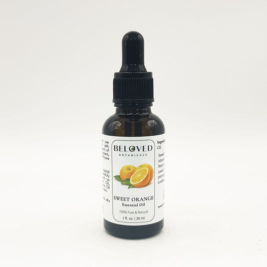 Beloved Botanicals Sweet Orange Essential Oil 30ml (1 Fl Oz) 100% Pure & Natural Citrus sinensis Oil for Aromatherapy, Diffusers, Massage, DIY Skincare, Soap & Candle Making, Fresh Citrus Aroma