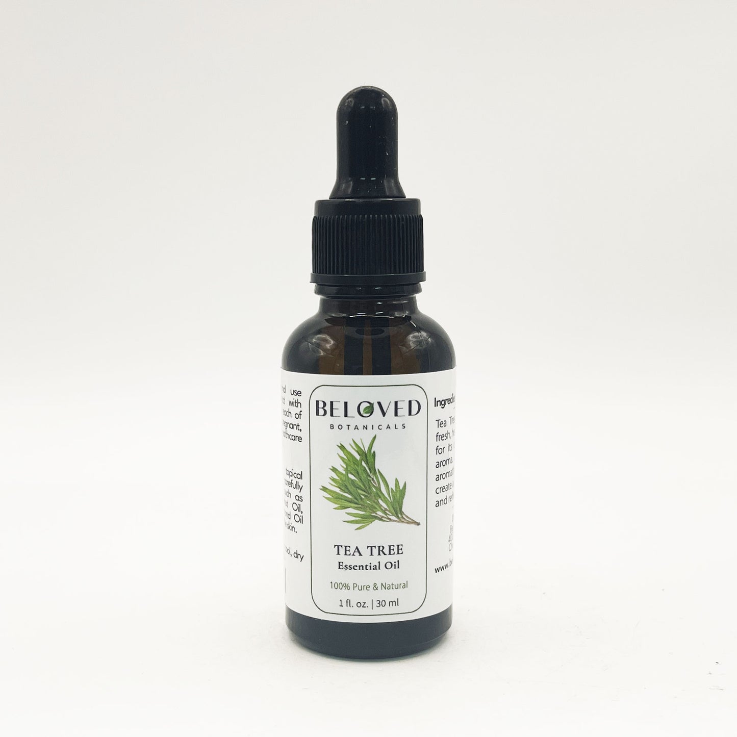 Beloved Botanicals Tea Tree Essential Oil 30ml (1 Fl Oz) 100% Pure & Natural Melaleuca alternifolia Oil for Aromatherapy, Diffusers, Skincare, Hair Care, DIY Soap & Candle Making