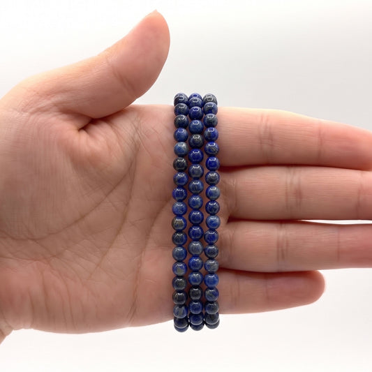 Lapis Lazuli Beaded Bracelet 4mm -Gem Avenue Retail