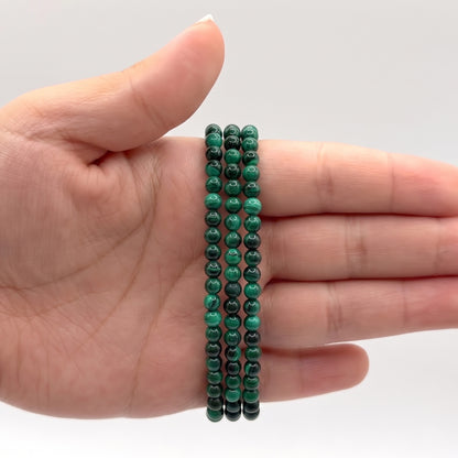 Malachite Beaded Bracelet 4mm - Gem Avenue Retail