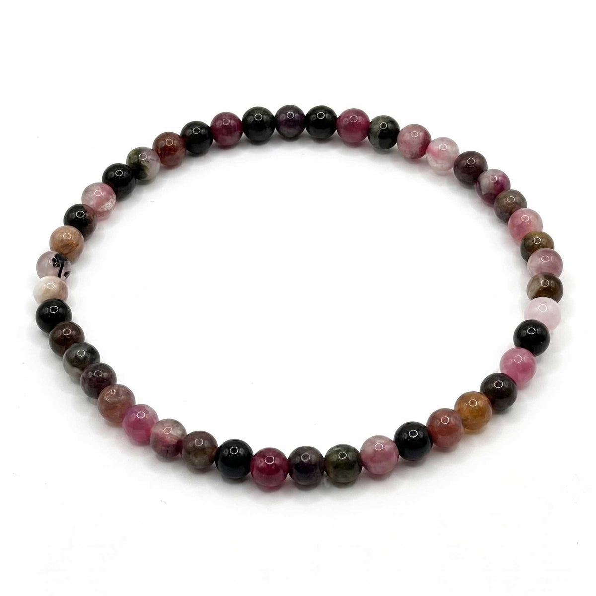 Multicolor Tourmaline Beaded Bracelet 4mm - Gem Gem Avenue Retail