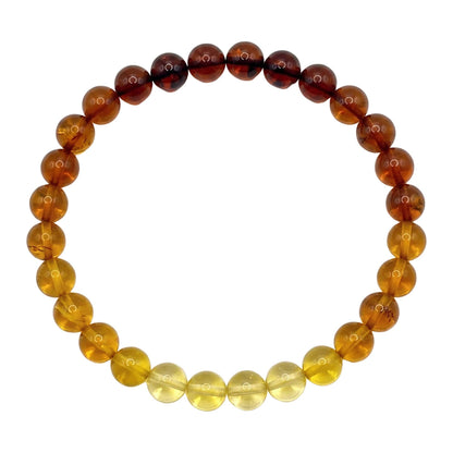 Rainbow Amber Beaded Bracelet 6mm - Gem Avenue Retail